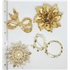 Image 4 : 5-VINTAGE GOLD TONED BROOCHES: HAR-SARAH