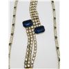 Image 2 : GOLD TONED NAVY BLUE AND CLEAR RHINESTONE