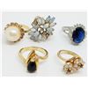 Image 2 : 7-SILVER/GOLD TONED FASHION BLING RINGS
