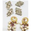 Image 2 : 3-PAIRS OF VTG CLIP ON EARRINGS-RHINESTONES