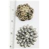 Image 2 : 2-VINTAGE BLUE RHINESTONES & LUCITE BROOCHES