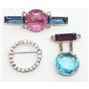 Image 1 : 3-SILVER TONED RHINESTONE BROOCHES