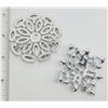 Image 2 : 2-VTG SILVER TONED RHINESTONE BROOCHES