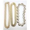 Image 1 : 3-VINTAGE GOLD TONED CHUNKY FASHION NECKLACES