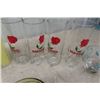 Image 2 : Assorted Mid Century Glasses ; Red Rose Ice Tea, Hula Girls, Ribbed Glass + more