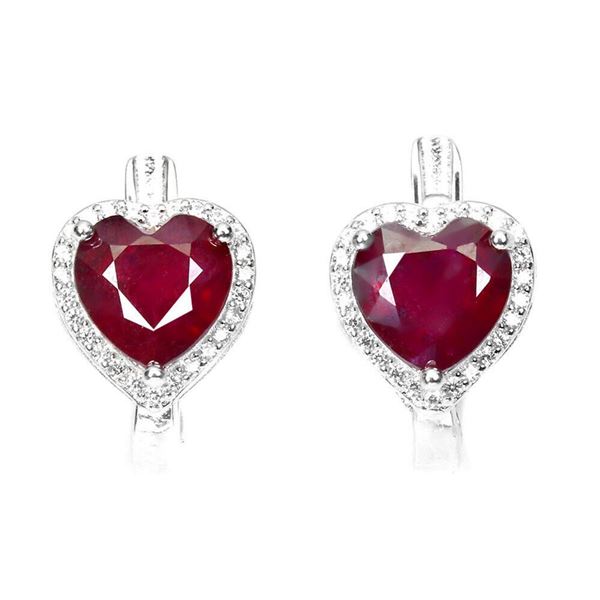 Natural Pigeon Blood Red Ruby Earrings