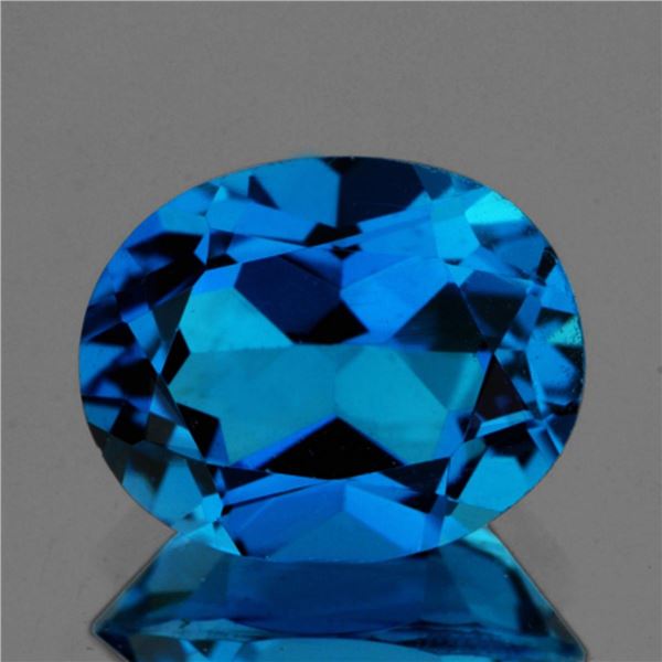 Natural London Blue Topaz 10x8 MM{Flawless-VVS1}