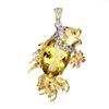 Image 1 : Natural Handcrafted Yellow Citrine 19.40 ct Fish Pendant