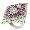 Image 2 : Natural  Rhodolite Garnet & Chrome Diopside Ring