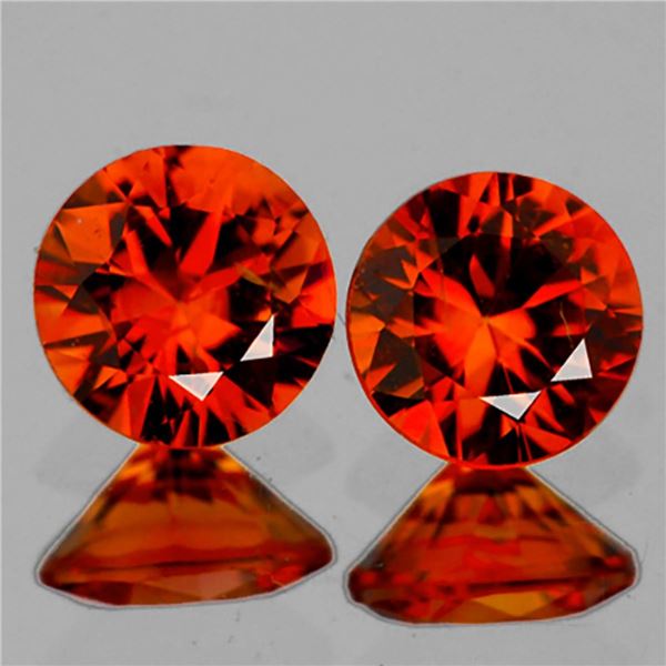 Natural Orange Sapphire Pair {Flawless-VVS1}