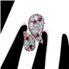 Image 1 : Natural Aquamarine Rhodolite & Colombian Emerald Ring