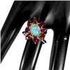Image 2 : Natural Unheated Ethopian White Opal Ruby Ring