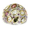 Image 1 : Natural Tourmaline Aquamarine Rhodolite Garnet Ring