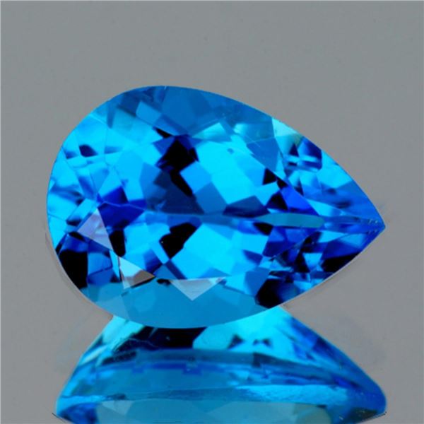 Natural Swiss Blue Topaz 13x9 MM{Flawless-VVS1}
