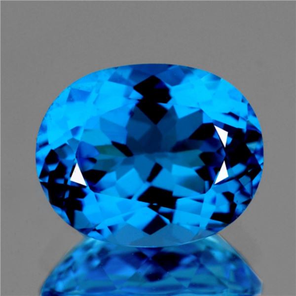 Natural Swiss Blue Topaz 11x9 MM {Flawless-VVS1}