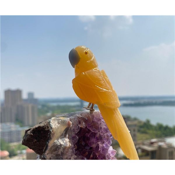 Natural Stone Handcarved Quartz Bird