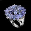 Image 2 : Natural Stunning Tanzanite Flower Ring