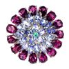 Image 1 : Natural Rhodolite Garnet Emerald Tanzanite Ring