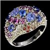 Image 2 : Natural Stunning Tanzanite & Sapphire Ring