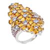 Image 3 : Natural Citrine Rhodolite Tanzanite Ring