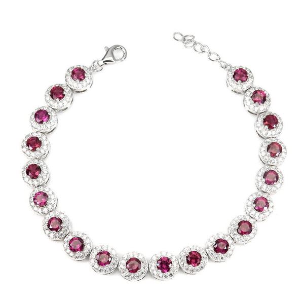 Natural Rhodolite Garnet Bracelet