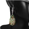 Image 1 : Natural Peridot  Citrine Sapphire Earrings