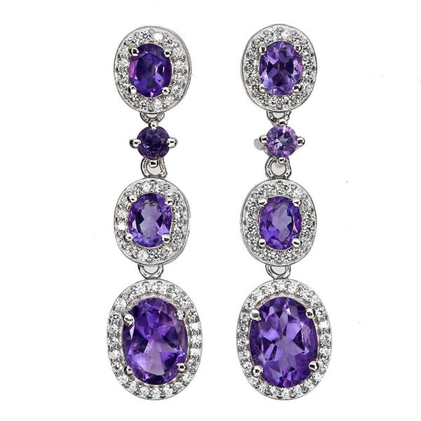 Natural Unheated Amethyst  Earrings