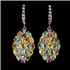 Image 1 : Natural Sapphire Rhodolite Garnet  Earrings