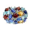 Image 3 : Natural Rhodolite Garnet Apatite Kyanite Ring