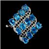 Image 2 : Natural Paraiba  Neon Blue Apatite  & Black Spinel Ring