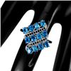 Image 3 : Natural Paraiba  Neon Blue Apatite  & Black Spinel Ring