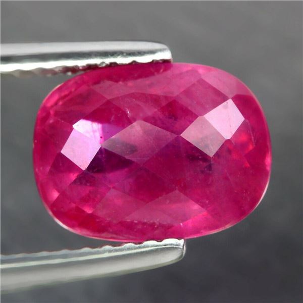 Natural Cushion Purplish Red Ruby 3.73 Cts