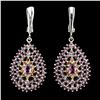 Image 1 : Natural Unheated Rhodolite Garnet Sapphire Earrings