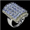 Image 1 : Natural Unheated Tanzanite & Sapphire Ring