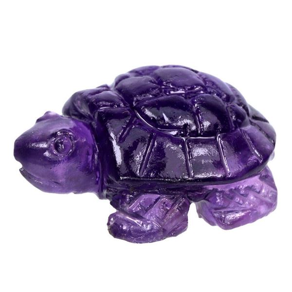 Natural Handcrafted Amethyst Turtle Carving