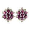 Image 1 : Natural Unheated Rhodolite Garnet & Sapphire  Earrings