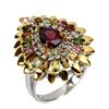 Image 1 : Natural Unheated Rhodolite Tourmaline Sapphire Ring