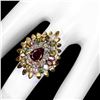 Image 2 : Natural Unheated Rhodolite Tourmaline Sapphire Ring