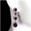 Image 2 : Natural Unheated  Garnet & Topaz Earrings