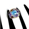 Image 3 : Natural Swiss Blue Topaz Tourmaline Tanzanite Ring
