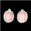 Image 1 : Natural Pink Opal  and Topaz Earrings