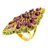 Image 1 : Unheated Rhodolite Garnet Chrome Diopside Ring