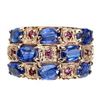 Image 1 : Natural Unheated Blue Kyanite Rhodolite Garnet Ring