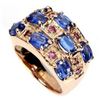 Image 2 : Natural Unheated Blue Kyanite Rhodolite Garnet Ring