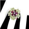 Image 1 : Natural Rhodolite Garnet  Peridot Tourmaline Ring