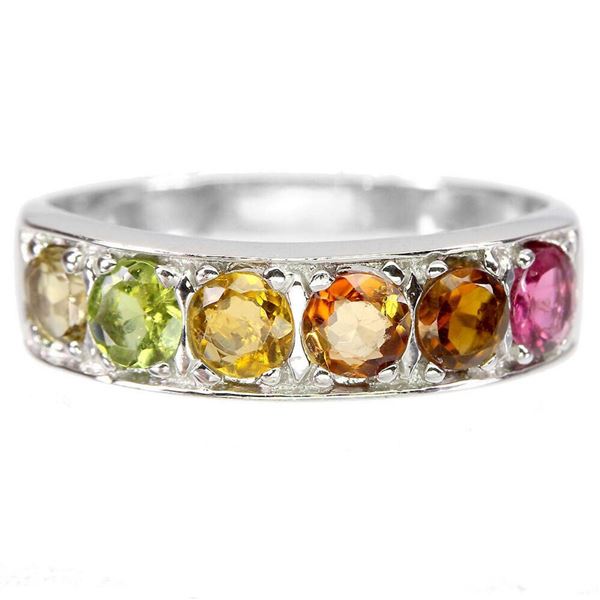 Natural Multi Color Unheated Tourmaline Ring