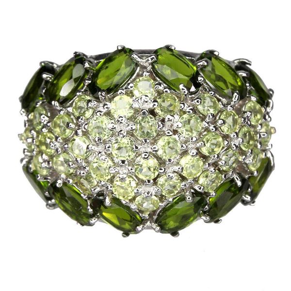 Natural Stunning Chrome Diopside  Peridot Ring
