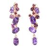 Image 2 : Natural Amethyst Rhodolite Garnet Earrings
