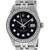 Image 1 : Rolex Mens Stainless Steel Black Diamond 36MM Datejust Wristwatch