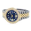Image 8 : Rolex Mens Stainless Steel and Yellow Gold Blue VVS Diamond 36mm Datejust